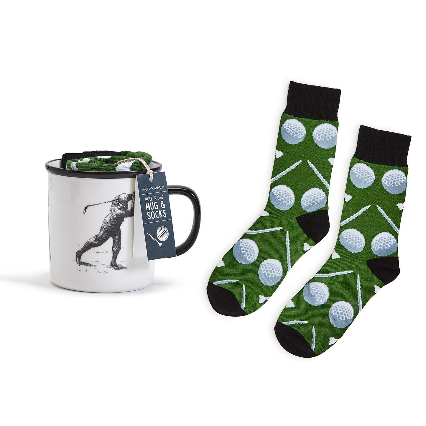 Two's Company Hole-In-One Mug And Pair Of Socks Gift Set