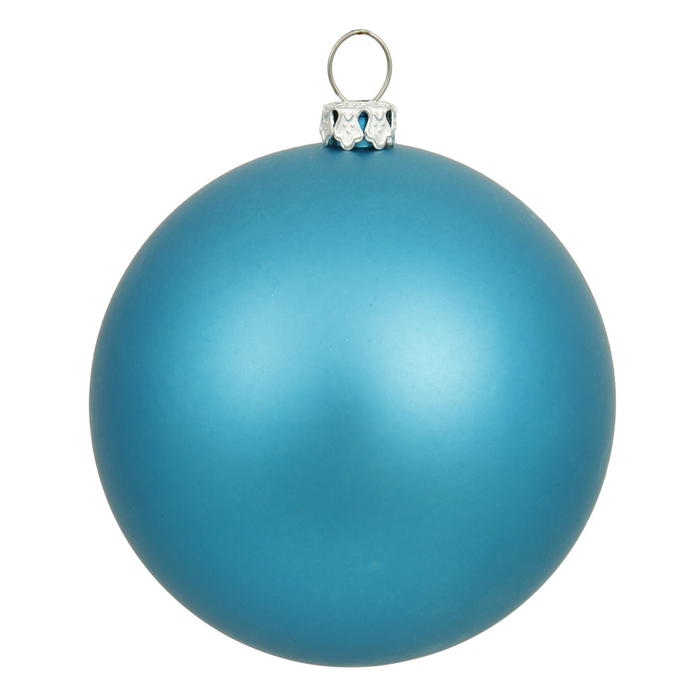Vickerman 8" Turquoise Matte Ball Ornament, Plastic