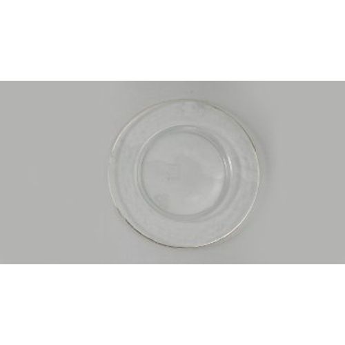 Leeber Silver Rim Glass Chargers, Set of 4, Glass
