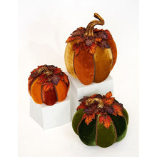 Load image into Gallery viewer, Katherine&#39;s Collection 2022 Harvest Paper Mache Pumpkins Figurine, Set of 3