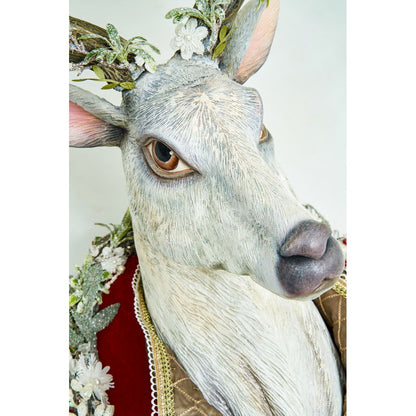 Katherine's Collection 2022 Mistletoe Magic Deer Wall Plaque White Resin