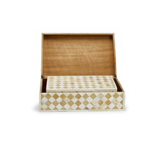 Load image into Gallery viewer, Two&#39;s Company Set Of 2 Galerie Diamond Hinged Cover Box- Mdf/Mango Wood/Bone