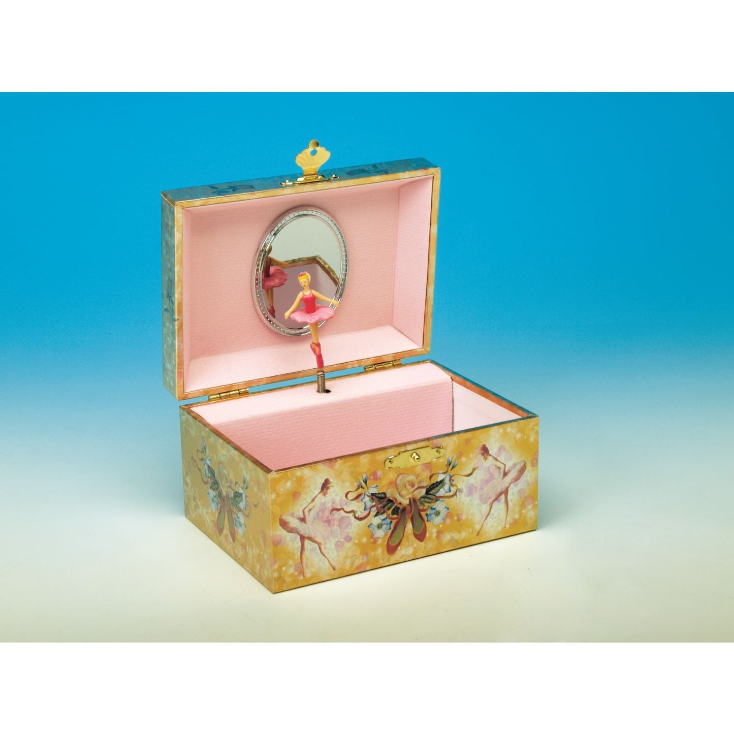 Musicbox Kingdom 5.9" Ballerina Jewelry Box Turns To The Melody “Swan Lake”