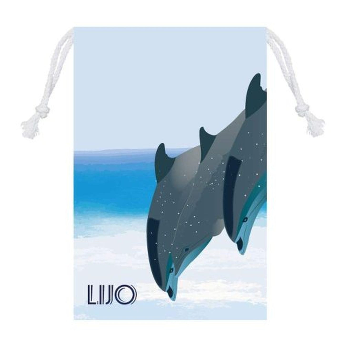 Lijo Oversized Dolphin Microfiber Beach Towel & Travel Bag