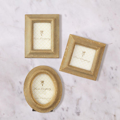 Two's Company Tuileries Golden Dots Photo Frame Assorted 3 Shapes.