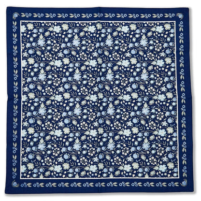 Two's Company Blue Floral Set of 4 Napkins - Cotton