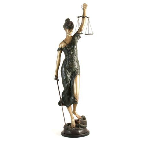 Bey Berk 39"  Lady Justice Statue With Bronzed Finish by Bey Berk