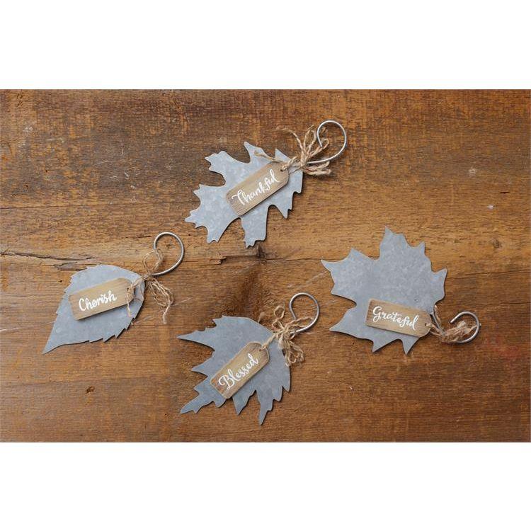 Assortment of 4 Leaves-Thankful, Blessed, Grateful, Cherish, Metal by Your Heart's Delight