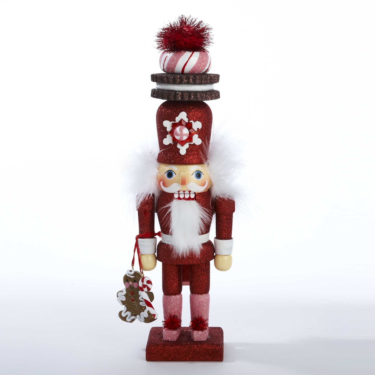 Kurt Adler 12" Hollywood Nutcracker Red Gingerbread With Cookie Hat