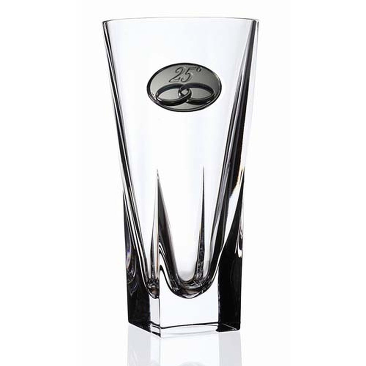 Rcr Fusion Crystal Vase Small With 25Th Anniversary, Crystal
