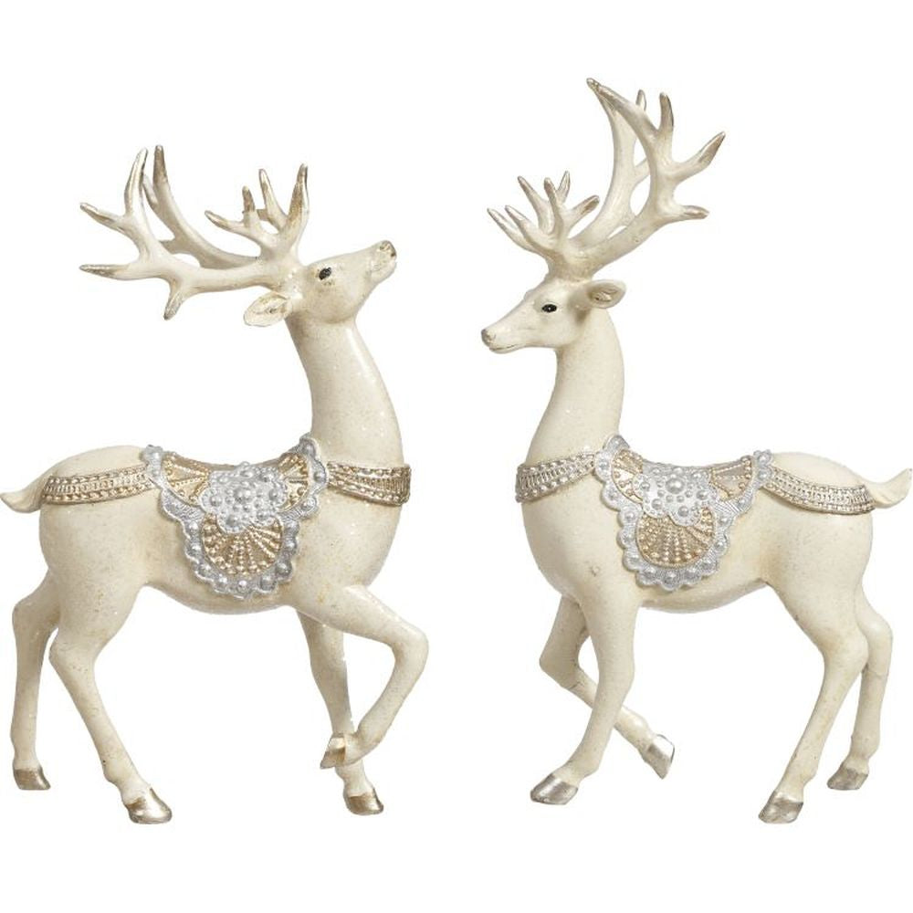 Mark Roberts Christmas 2023 Elegant Deer Figurine 12'' Assortment of 2