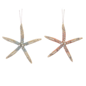 Goodwill Pearl Starfish Ornament Cream/Blue/Pink 18Cm , Set Of 2, Assortment
