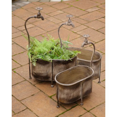Your Heart's Delight Faucet Style - Nested Planters Oval, Tin