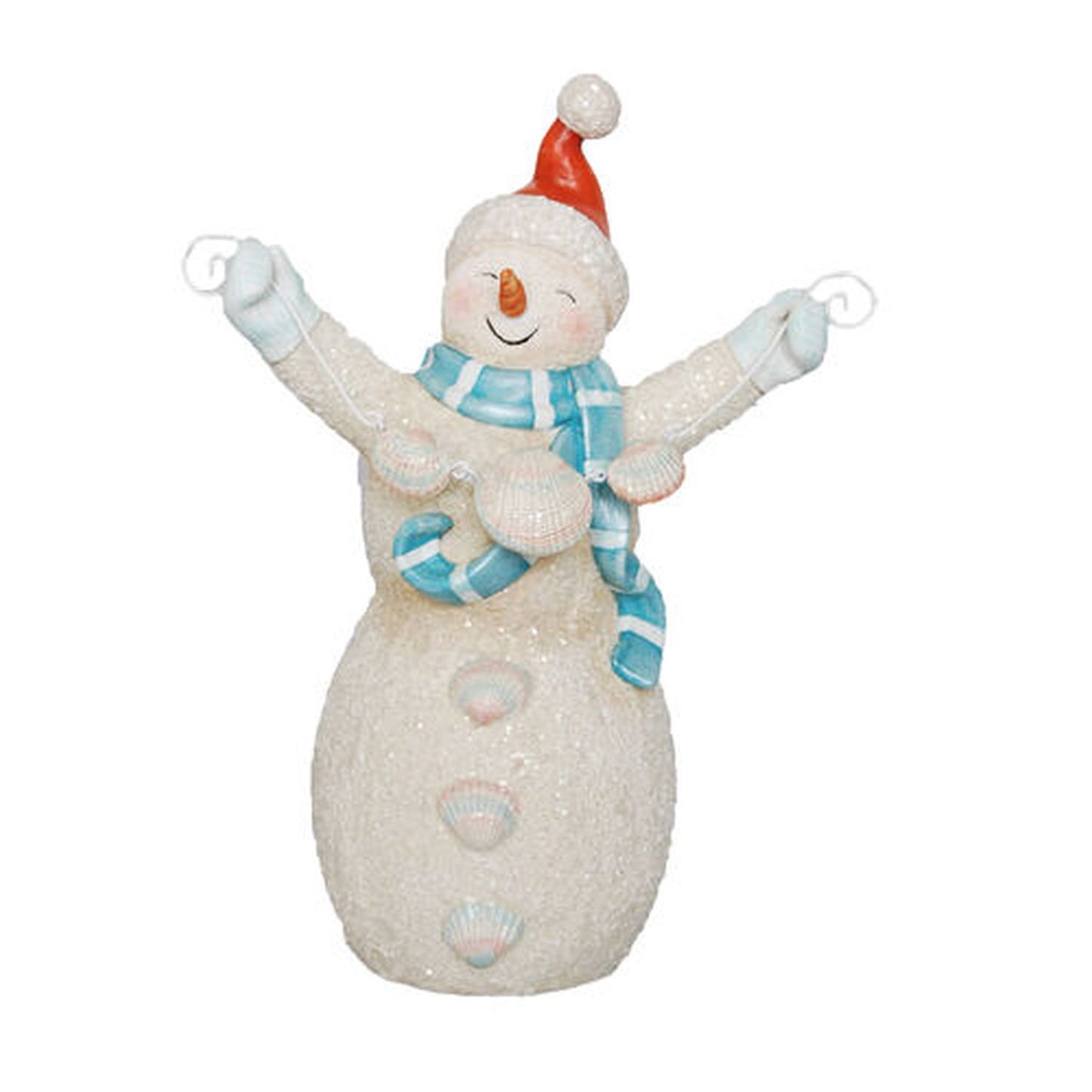 December Diamonds Calm Shores Snowman With Shells Figurine