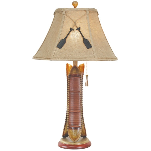 Vintage Direct 30"H Canoe Table Lamp, Brown, Polyresin