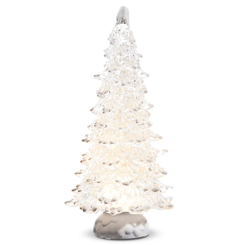 Raz Holiday Water Lanterns 2023 15" Lighted Tree With Snow And Swirling Glitter