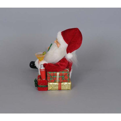 Karen Didion Originals Martini Mixer Santa Figurine, 12 Inches