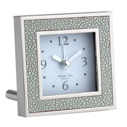 Addison Ross Grey Shagreen Silver-Plated Alarm Clock