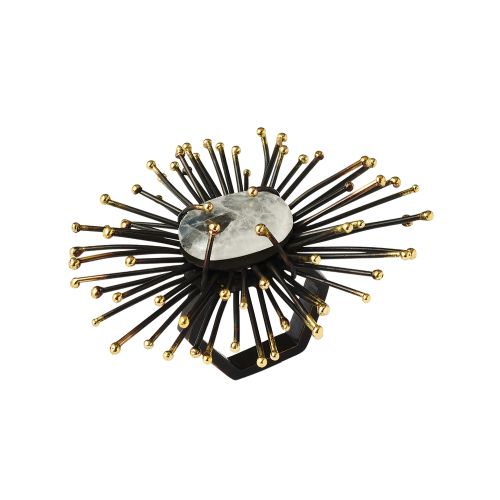 Kim Seybert Flare Napkin Ring In Gold & Black, Set of 4, Brass
