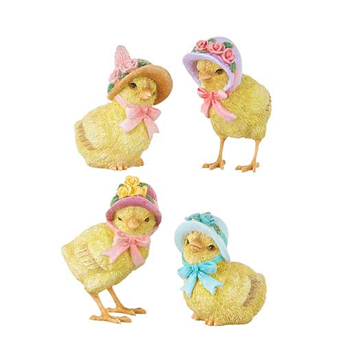 Raz Imports The Meadow 3.75" Chick With Bonnet, Asst of 4.