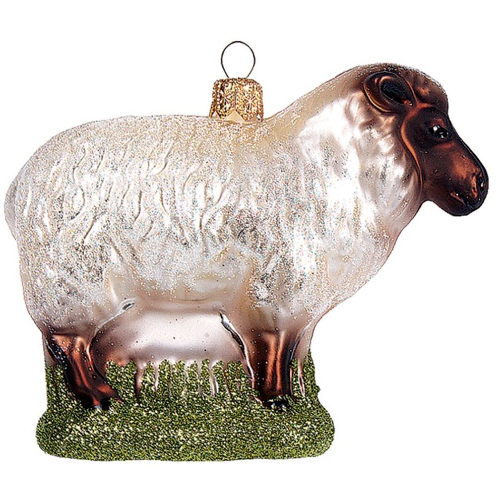 The Whitehurst Company Sheep 3.5" Ornament - Glass Blown Holiday Decor