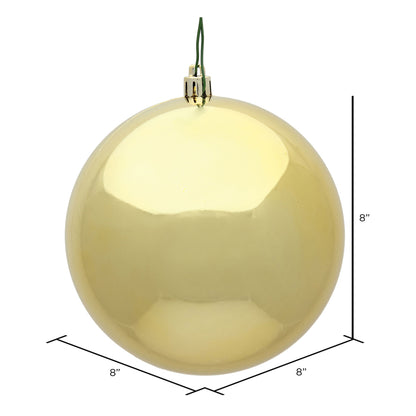 Vickerman 8" Gold Shiny Ball Ornament, Plastic