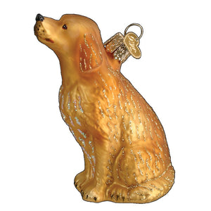 Old World Christmas Sitting Golden Retriever Dog Ornament