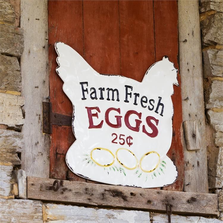Your Heart's Delight Sign - Hen, Farm Fresh Eggs, Iron