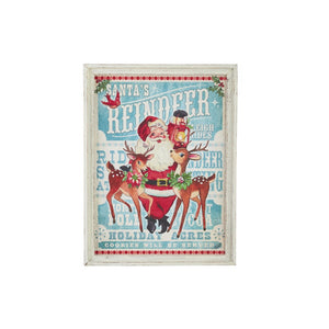 Raz Imports 2021 19.75-inch Santa's Reindeer Textured Paper Framed Wall Art