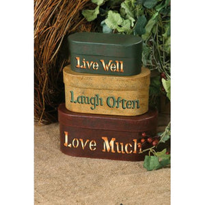 Your Heart's Delight Nesting Boxes - Live Well Laugh Often Love Much Design