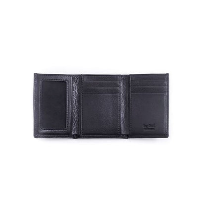 Bey Berk Tri-Fold Black Leather Wallet With Id Window