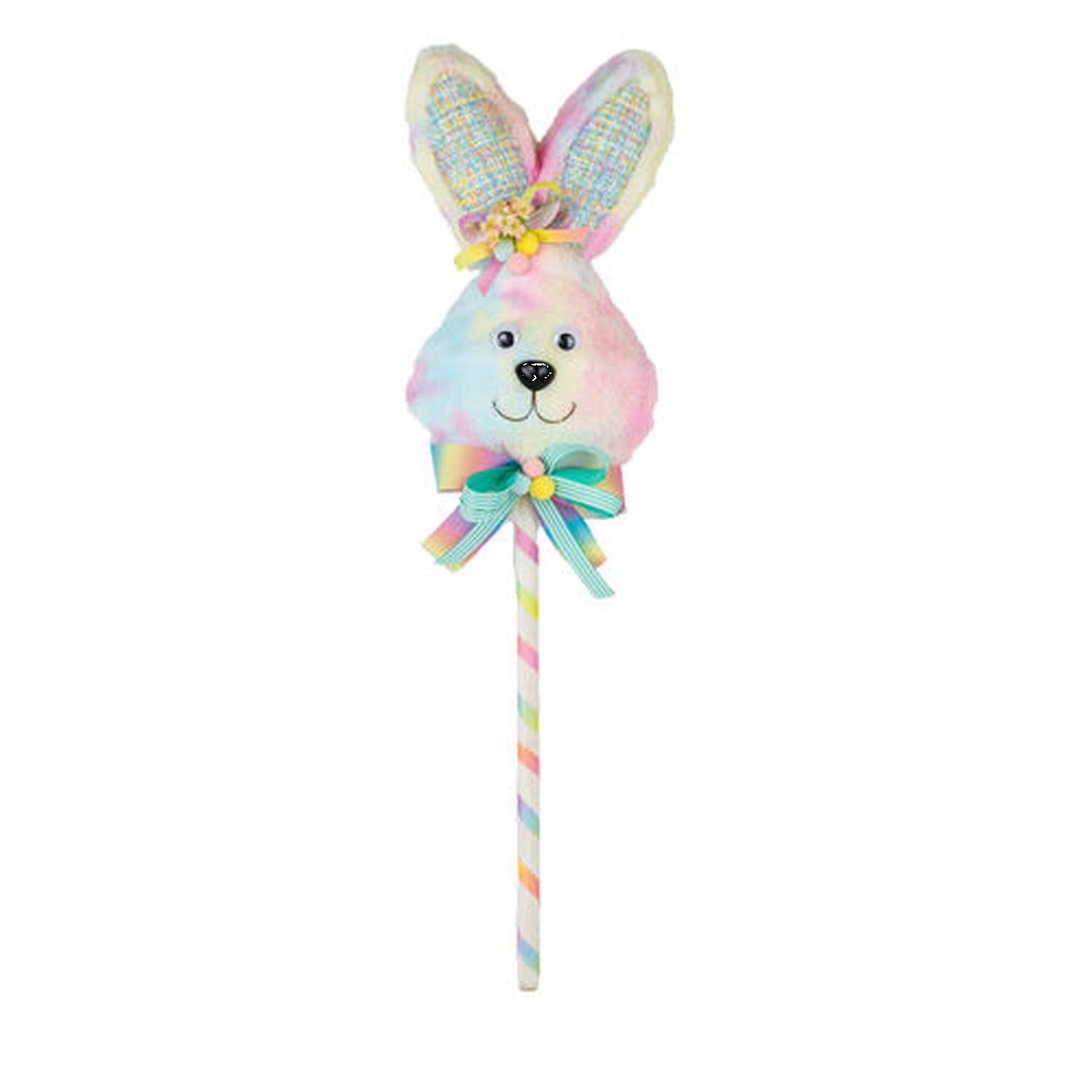 December Diamonds Cotton Candy Land Bunny Head On Straw Pick