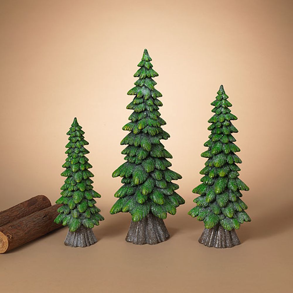 Gerson Company Set of 3 Resin Christmas Trees