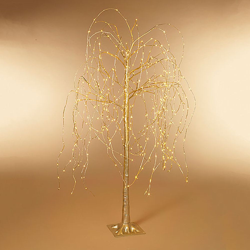 Gerson Company 6Ft. Electric Champagne Gold Branch Willow Tree