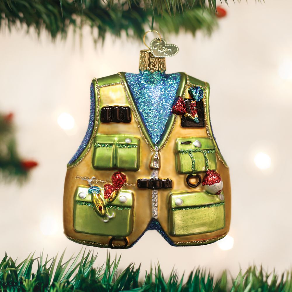 Old World Christmas Fishing Vest Ornament