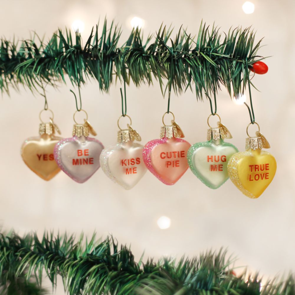 Old World Christmas Conversation Heart Ornament Assorted 6