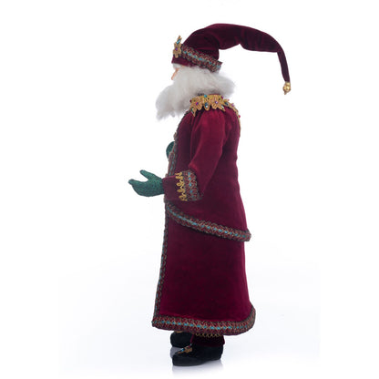 Katherine's Collection Santa With Nutcracker Figure, 9.75x6.25x19.25 Inches, Red