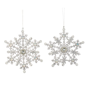 Goodwill Wire Jewel Snowflake Ornament Silver 15Cm, Set Of 2, Assortment