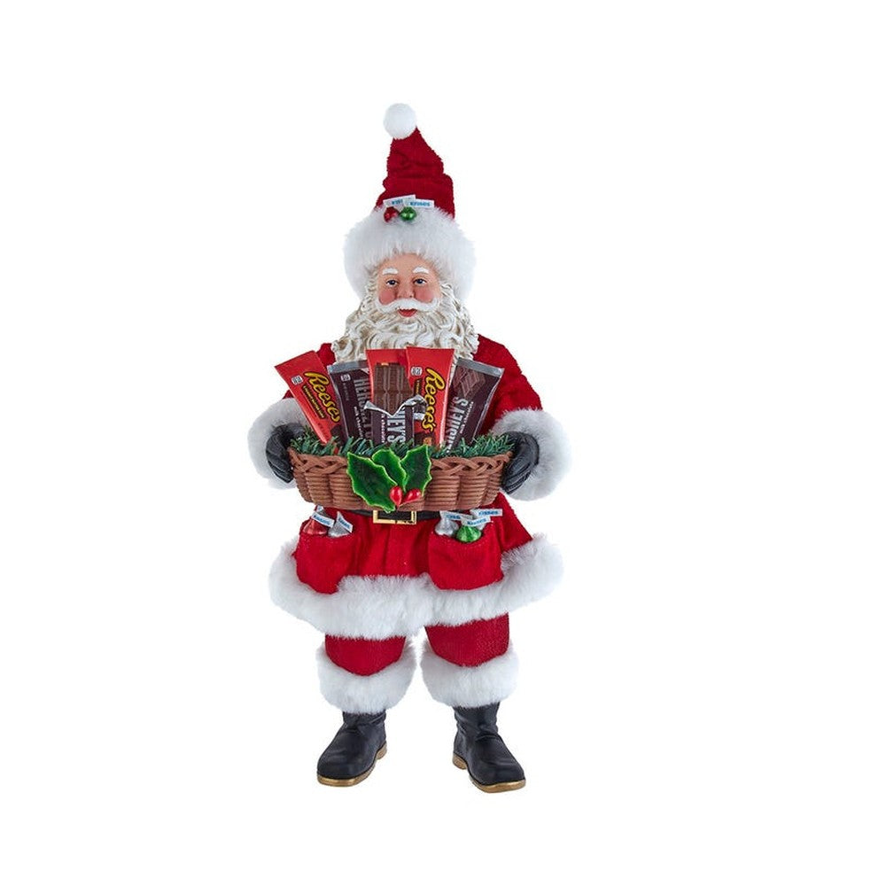 Kurt Adler Hershey's Santa With Basket Tablepiece