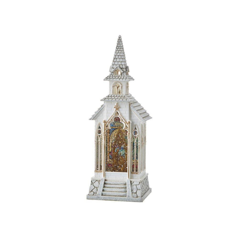 Raz Imports 2021 Holiday Water Lanterns 13-inch Holy Family Lighted Water Church