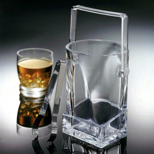 William Bounds Grainware Party Block Ice Bucket With Tongs