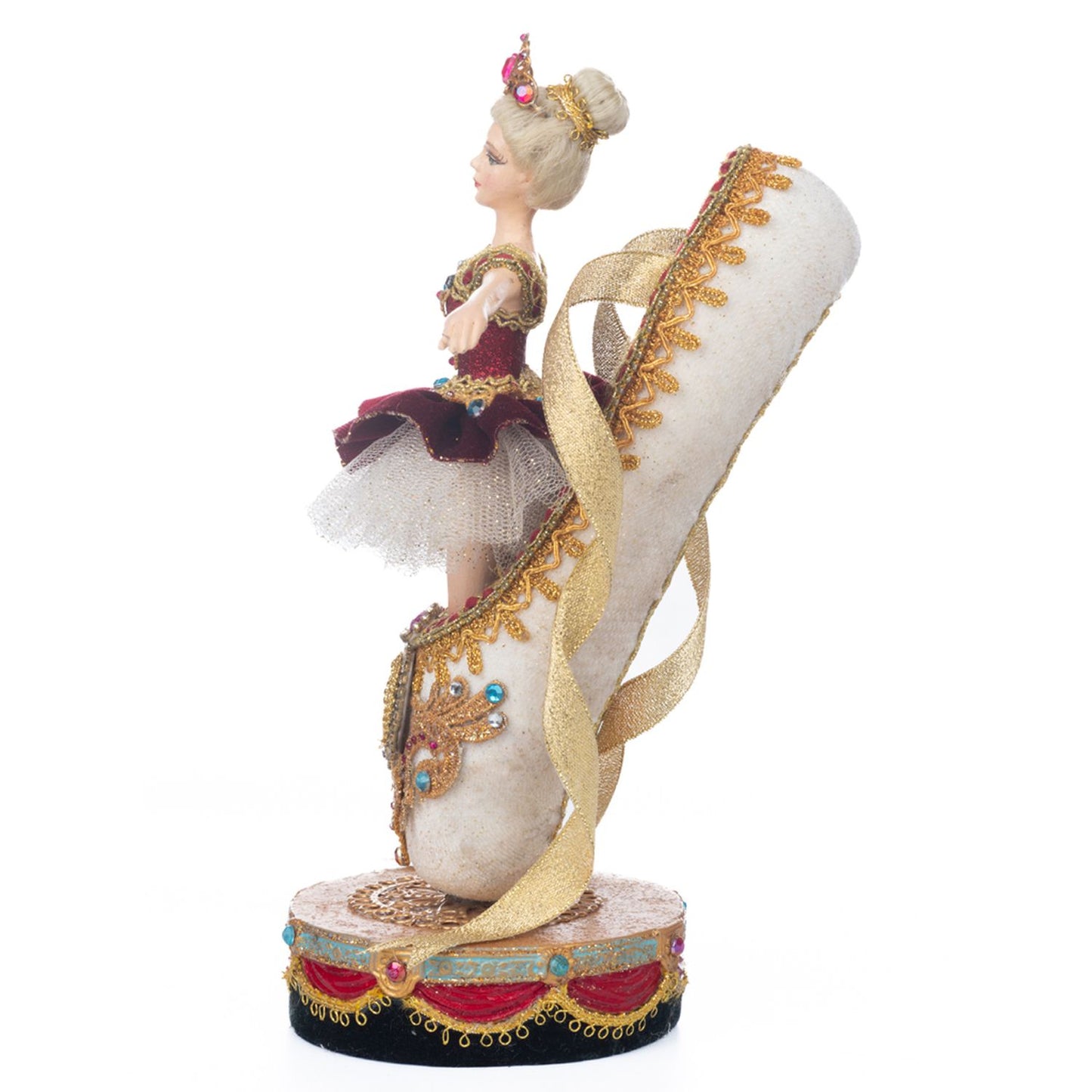 Katherine's Collection Ballerina Slipper Diorama, 6x5.25x9.5 Inches, Red/White Resin