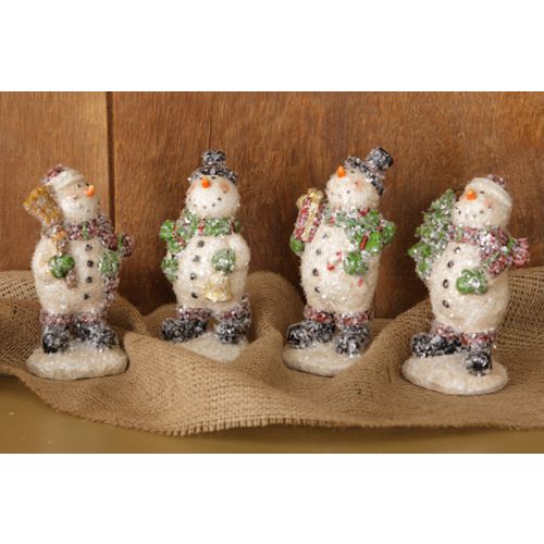 Your Heart's Delight Snowman Friends - Vintage  Glittered