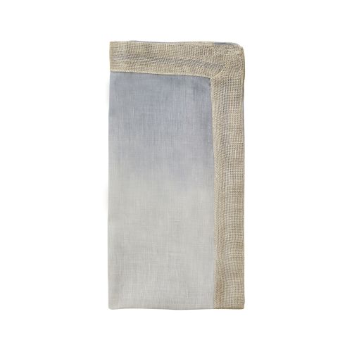 Kim Seybert Dip Dye Napkin in Gray & Silver, Set of 4, Linen, 21" x 21"