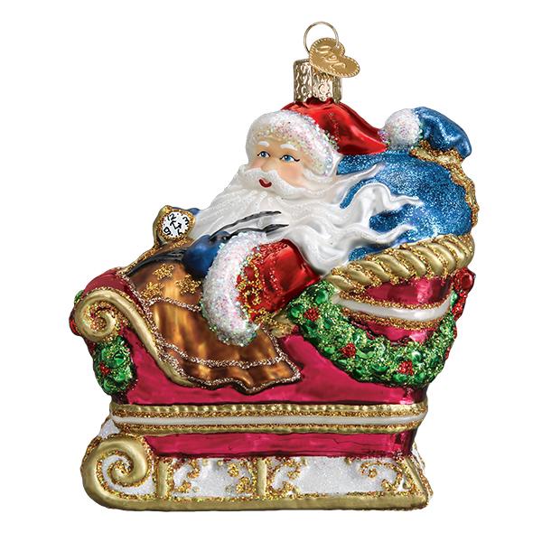 Old World Christmas Santa In Sleigh Ornament
