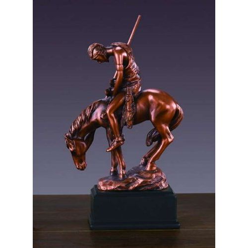 Treasure of Nature End of Trail - Native American Indian Statue, Bronze Plated