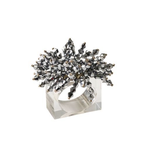 Kim Seybert Brilliant Napkin Ring In Silver, Glass, 2.5