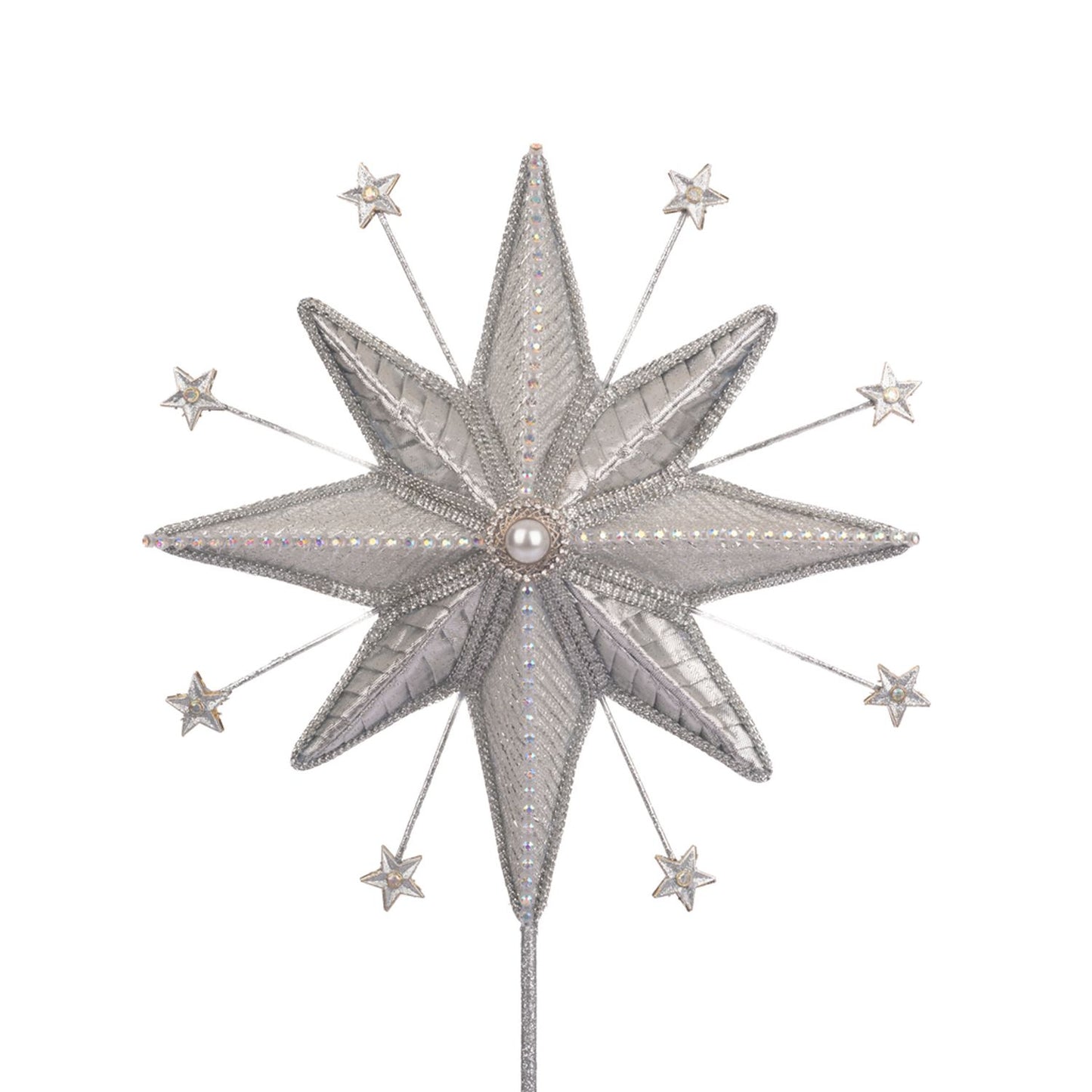 Katherine's Collection 2023 Silver Celestial Star Tabletop, 19 Inches, Silver Resin