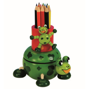 Musicbox Kingdom 4.1" Frog With Color Pencils Plays “All My Ducklings”