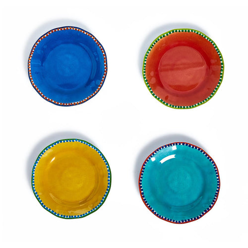 Two's Company Color Play Set Of 4 Salad / Dessert Plates